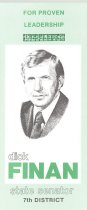 Campaign leaflet for Dick Finan for Ohio Senate