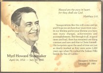 Mourning card for Myrl Shoemaker