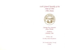 Front and back of program for the 120th Ohio Senate opening day