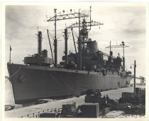 US Navy Supply ship dockside in Japan