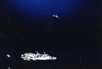 Ship at Palmoares, Spain ocean recovery site