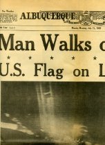Man Walks on Moon, U.S. Flag on Lunar Soil