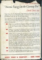 Atomic Enegy by David Dietz  Hard Cover Back Cover