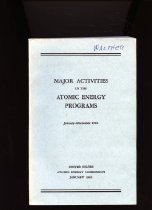 Major Activities in the Atomic Energy Programs