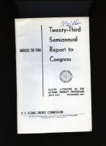 Twenty-Third Semiannual Report to Congress Major Activities in the Atomic E