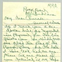 Letter handwritten in ink