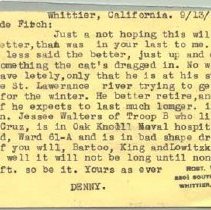 Typewritten postal index card