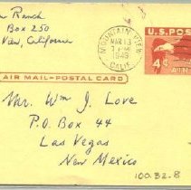 Handwritten postcard