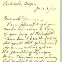 Handwritten letter in pencil