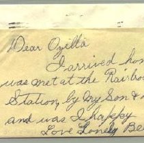 Short handwritten note