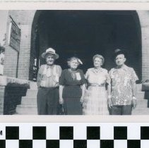 Mr. & Mrs. Folk with Mr. and Mrs. Escott in front of the Castaneda (front)