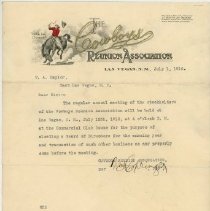 Cowboy Reunion Associatin letter to W.A. Naylor