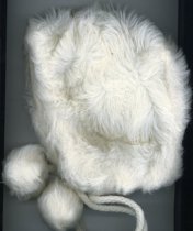 Girl's winter white fur cap