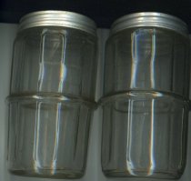Two glass cannisters