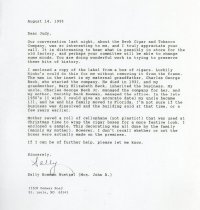 Beck Cigar Thank you letter and red cellophane