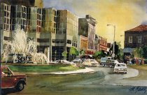 Bank of America Building and First Block of E. Main St.