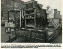 Amann Feed Gleaner being unloaded