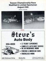Ad Steve's Auto Body Ad and photos of two cars