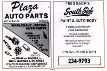 Plaza Auto Parts and South Side Fred Bach's Paint