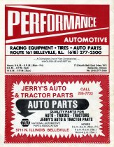 Back Cover Ads - Performance Automotive and Jerry's Auto Parts