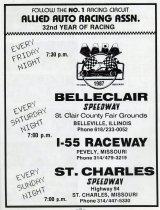 Ad for Allied Auto Rarcing Assn. - Bellclair, etc