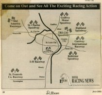 Map of Race Tracks in the St. Louis Area