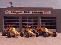 K&K Garage with three racecars