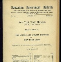 Mining and Quarry Industry of New York State, TheNY State Education Department Bulletin