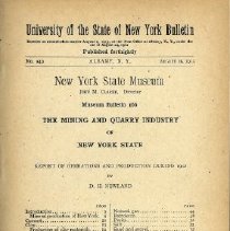 Mining Industry of New York State, TheNew York State Education Department Bulletin