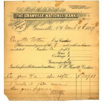Granville National Bank Receipt.