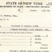 O'Brien Brothers Slate Company Banking Records