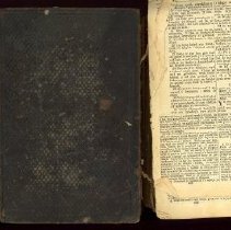 Last page, cover, and ribbon