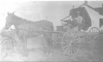 Man driving horse and carriage, 1920s, buggy