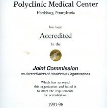 Polyclinic Medical Center Certificate of JCAHO Accredidation