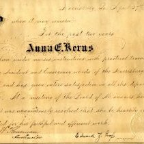 Anna E. Kerns certificate