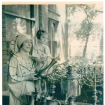 Edith and Charlotte Gottlieb, JCC front porch, 1934