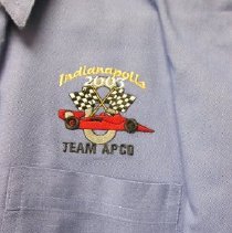 Shirt from 2003 APCO Annual Conference held in Indianapolis, IN (close up).