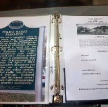 Commemorative plaque honoring the first police radio.