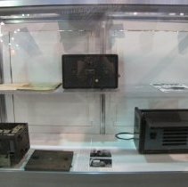 Various early radio equipment on display.