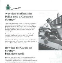 Staffordshire Police "Together Towards 2000" Corporate Strategy Publication