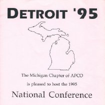 Detroit Michigan Visitor's Brochure and Announcement Flyer for 1995 APCO An
