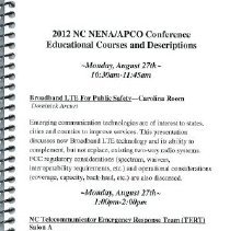 Program - NC NENA/APCO 2012 Annual Conference