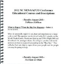 Program - NC NENA/APCO 2012 Annual Conference