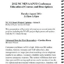Program - NC NENA/APCO 2012 Annual Conference