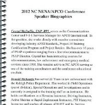 Program - NC NENA/APCO 2012 Annual Conference