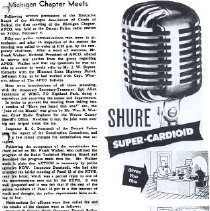 The "APCO Bulletin" showing the very first Michigan Chapter meeting (front 