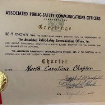 Copy of the North Carolina APCO Chapter Charter dated August 11, 1962