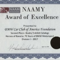 NAAMY Certificate - Second Place