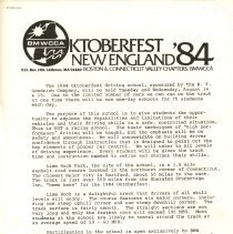 1984 Oktoberfest Driver's School Packet