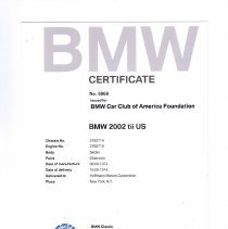 BMW Classic Certificate